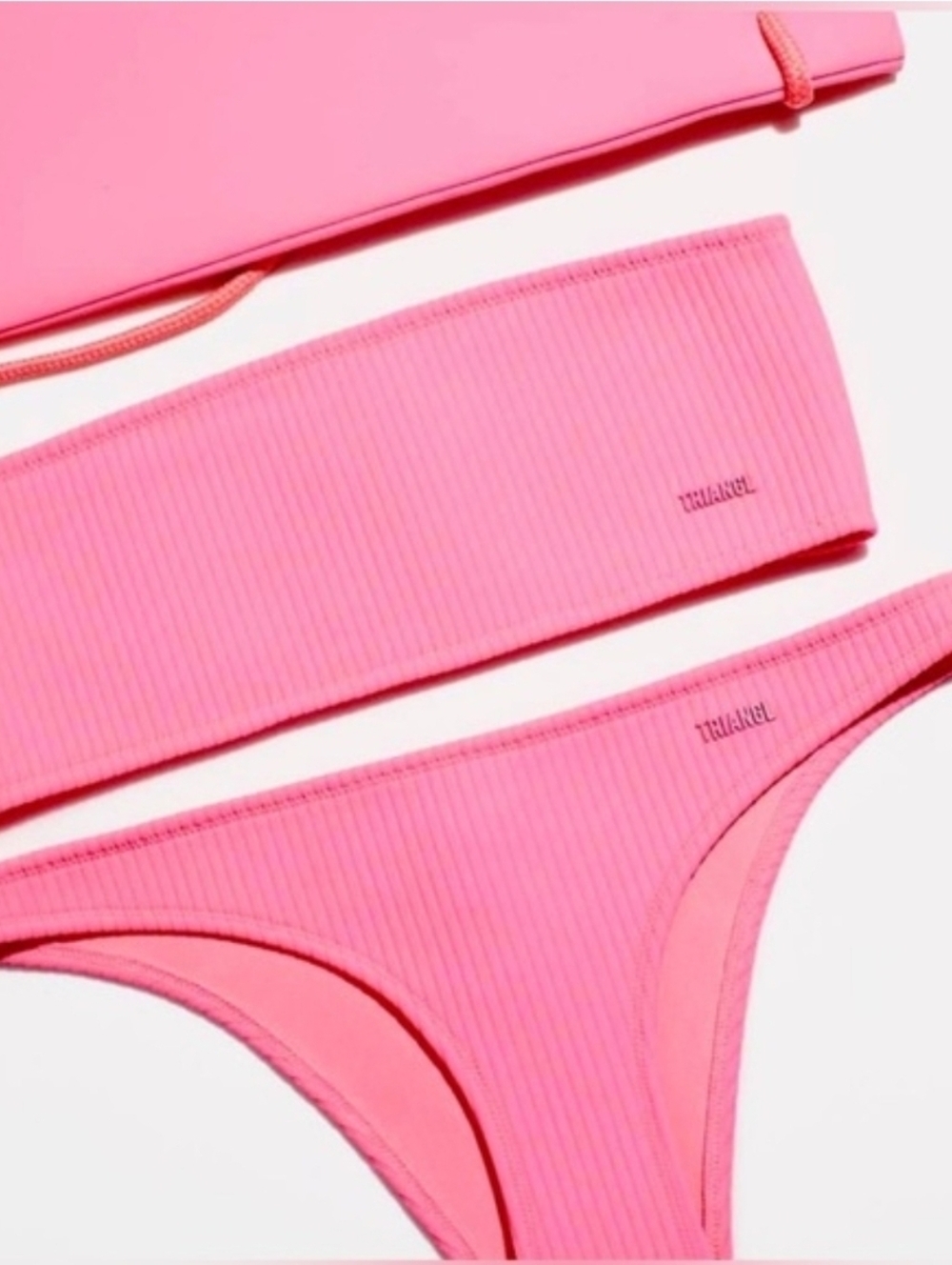 Triangl Neon Pink Bandeau Bikini Size S (top only)